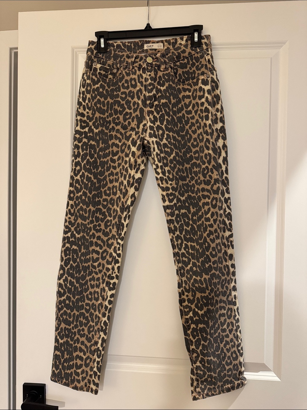 Oat New York Leopard Print Skinny Jeans - Tan & Black